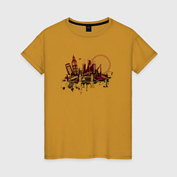 Женская футболка London Dark red design