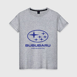 Футболка хлопковая женская Subaru Bububaru, цвет: меланж