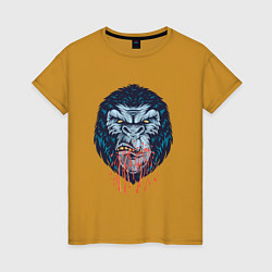 Женская футболка Голова буйной гориллы