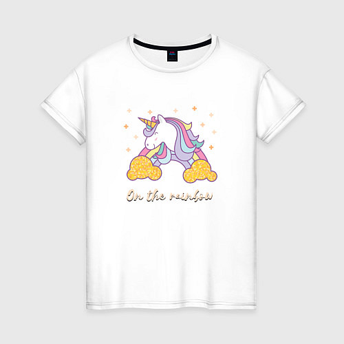Женская футболка Единорог и радуга / Белый – фото 1