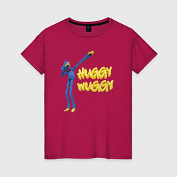 Футболка хлопковая женская Хаги ваги Huggy Wuggy Poppy Playtime, цвет: маджента