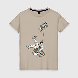 Женская футболка Космическое выгуливание пса