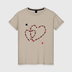 Женская футболка Пронзенные стрелой сердца