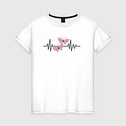Женская футболка Бабочки сердцебиение
