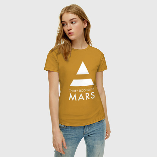 Женская футболка 30 Seconds to Mars: 30 секунд / Горчичный – фото 3