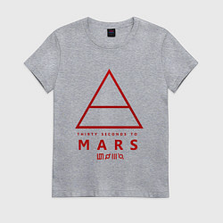 Футболка хлопковая женская 30 Seconds to Mars рок, цвет: меланж