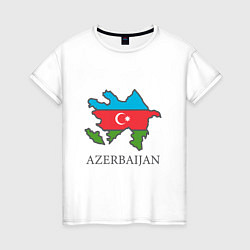 Футболка хлопковая женская Map Azerbaijan, цвет: белый