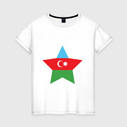 Футболка хлопковая женская Azerbaijan Star, цвет: белый