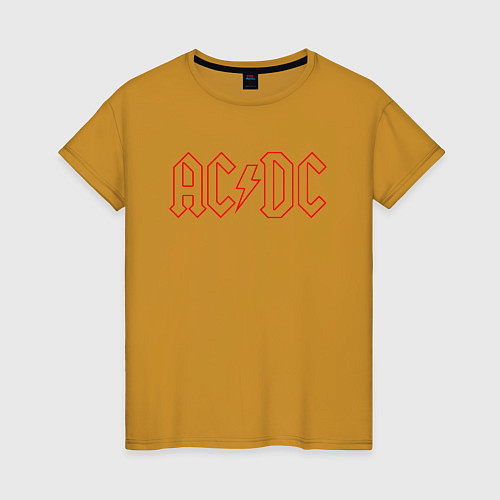 Женская футболка ACDC - Logo / Горчичный – фото 1