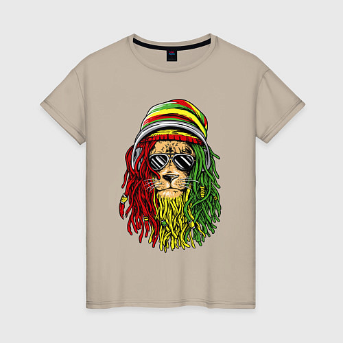 Женская футболка Rasta lioN / Миндальный – фото 1