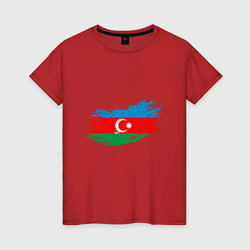 Женская футболка Флаг - Азербайджан / Красный – фото 1