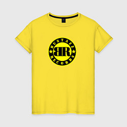 Футболка хлопковая женская 9 грамм: Logo Bustazz Records, цвет: желтый
