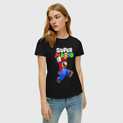 Футболка хлопковая женская Nintendo Mario, цвет: черный — фото 2