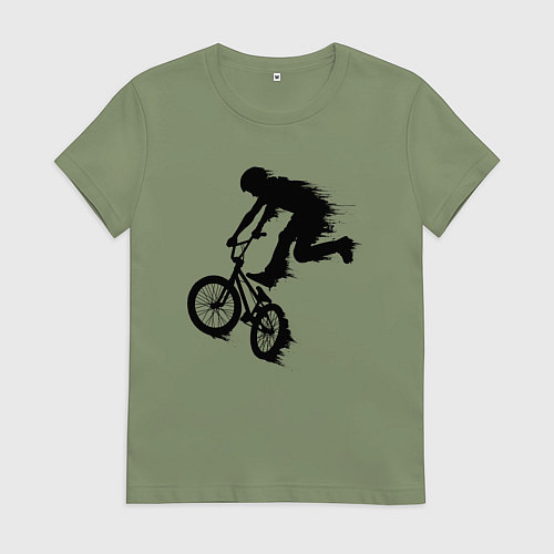 Женская футболка ВЕЛОСПОРТ BMX Racing ВЕЛОСИПЕДИСТ / Авокадо – фото 1