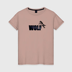 Футболка хлопковая женская Wolf brand, цвет: пыльно-розовый