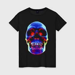 Женская футболка Cool neon skull