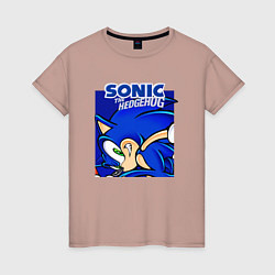 Футболка хлопковая женская Sonic Adventure Sonic, цвет: пыльно-розовый