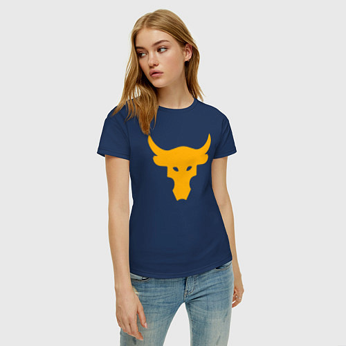 Женская футболка Бык Дуэйн Скала Джонсон / Тёмно-синий – фото 3