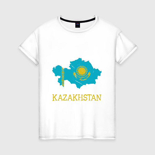 Женская футболка Map Kazakhstan / Белый – фото 1