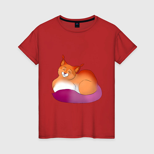 Женская футболка Гордая кошка / Красный – фото 1