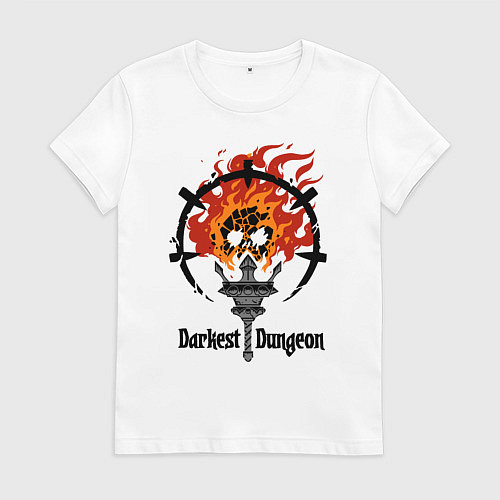 Женская футболка Darkest Dungeon: skull logo / Белый – фото 1