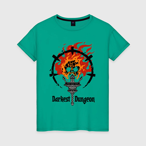 Женская футболка Darkest Dungeon: skull logo / Зеленый – фото 1