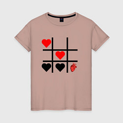 Женская футболка Сердечки Крестики нолики