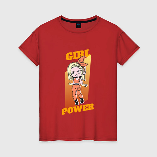 Женская футболка Girl Power Anime / Красный – фото 1