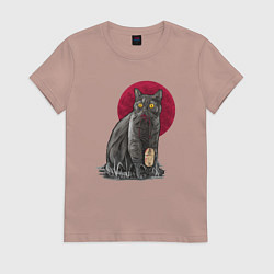 Женская футболка Кот программист и мышка