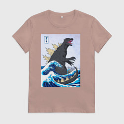 Женская футболка Godzilla in The Waves Eastern