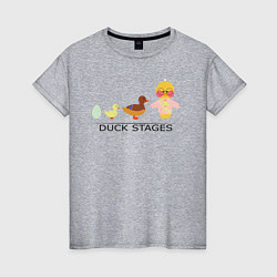 Футболка хлопковая женская Duck stages, цвет: меланж