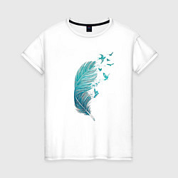 Женская футболка Перья и птицы