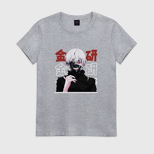 Женская футболка Токийский гуль Tokyo Ghoul, Ken Kaneki Канеки Кен / Меланж – фото 1