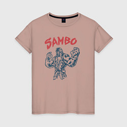 Женская футболка Самбо горилла в ярости