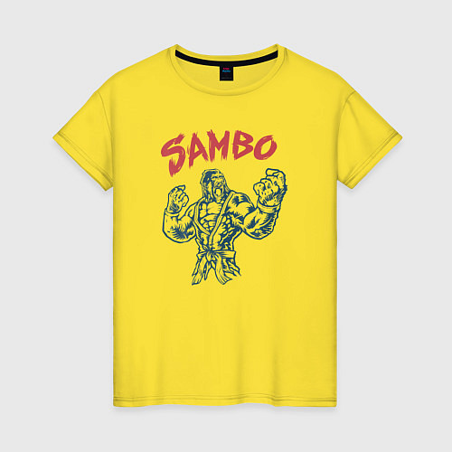 Женская футболка Самбо горилла в ярости / Желтый – фото 1