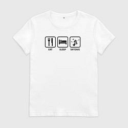 Женская футболка Есть Спать Прыгать с парашютом