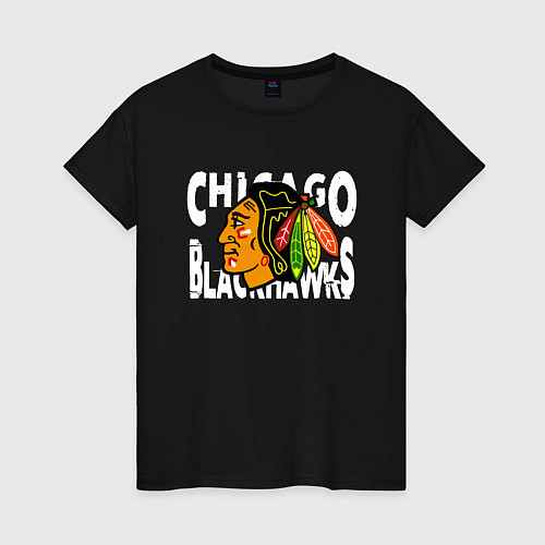 Женская футболка Чикаго Блэкхокс, Chicago Blackhawks / Черный – фото 1