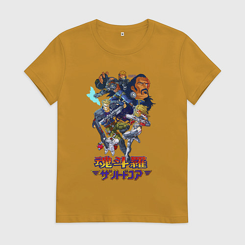 Женская футболка Hard corps / Горчичный – фото 1