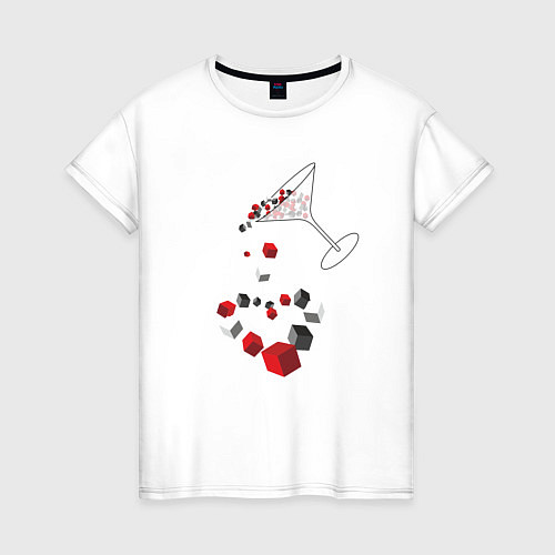 Женская футболка Сердце в бокале / Белый – фото 1