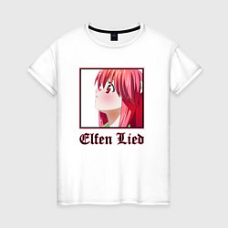 Футболка хлопковая женская Эльфийская песнь Elfen Lied, цвет: белый