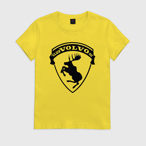 Женская футболка VOLVO логотип чёрный / Желтый – фото 1