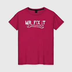 Футболка хлопковая женская Mr FIX IT, цвет: маджента
