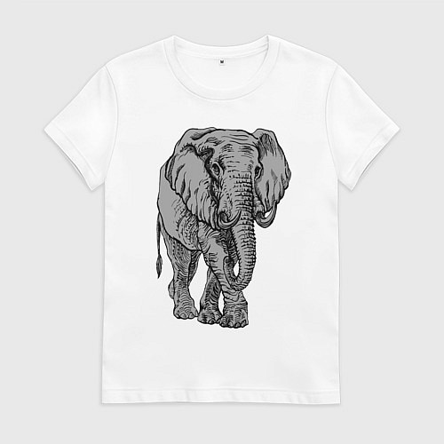 Женская футболка Огромный могучий слон / Белый – фото 1
