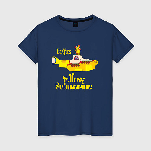 Женская футболка On a Yellow Submarine / Тёмно-синий – фото 1