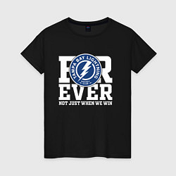 Футболка хлопковая женская Тампа Бэй Лайтнинг Tampa Bay Lightning FOREVER NOT, цвет: черный