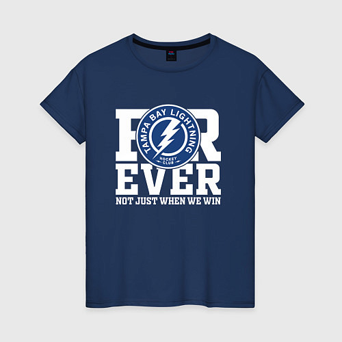 Женская футболка Тампа Бэй Лайтнинг Tampa Bay Lightning FOREVER NOT / Тёмно-синий – фото 1