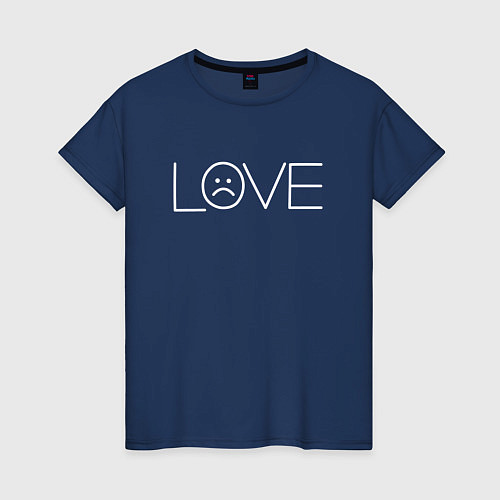 Женская футболка SAD LОVE / Тёмно-синий – фото 1
