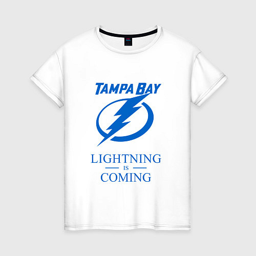 Женская футболка Tampa Bay Lightning is coming, Тампа Бэй Лайтнинг / Белый – фото 1