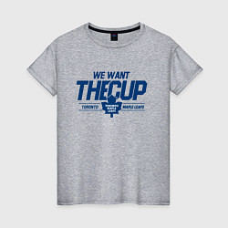 Футболка хлопковая женская Toronto Maple Leafs We want the cup Торонто Мейпл, цвет: меланж