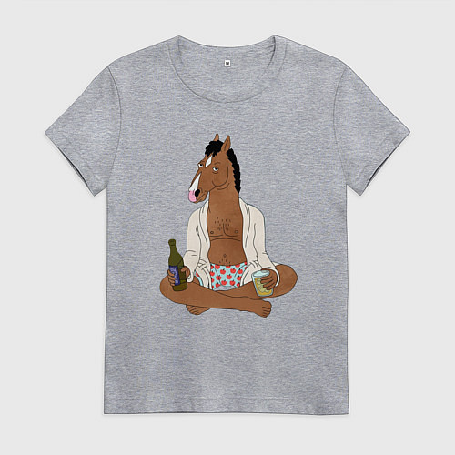 Женская футболка Медитирующий БоДжек / Меланж – фото 1